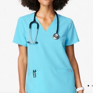 Figs Neon Blue Casma Top!